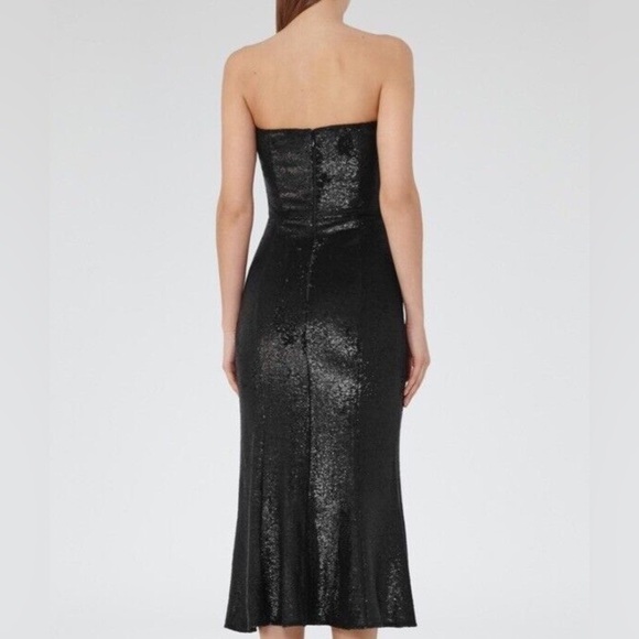 Reiss black sequin strapless Ricami midi dress - size 6 (Medium) NWOT - Picture 4 of 5